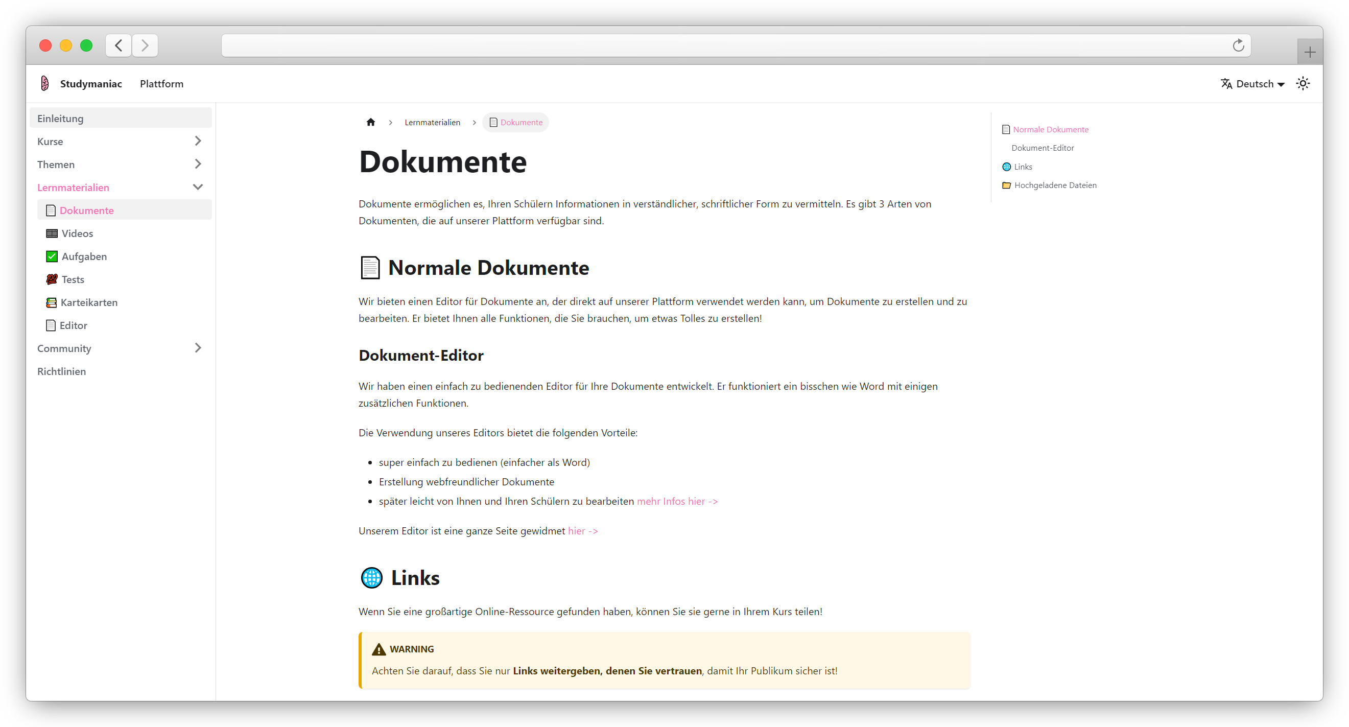 Documentation Screenshot